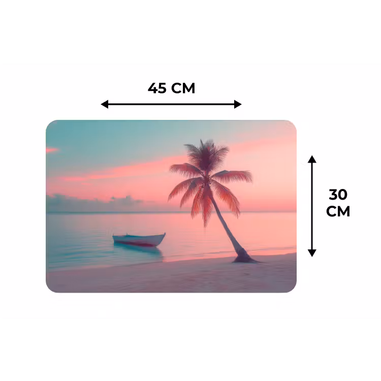 Placemat - 6 stuks - Zee - Boot - Zonsondergang — 3