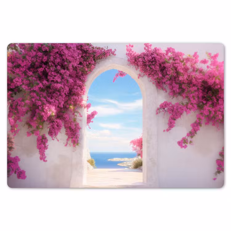 Placemat - 6 stuks - Zee - Roze - Bloemen - Poort — 7