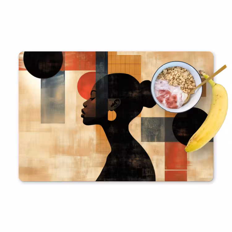 Placemat - 6 stuks - Zijaanzicht - Vrouw - Vormen — 1