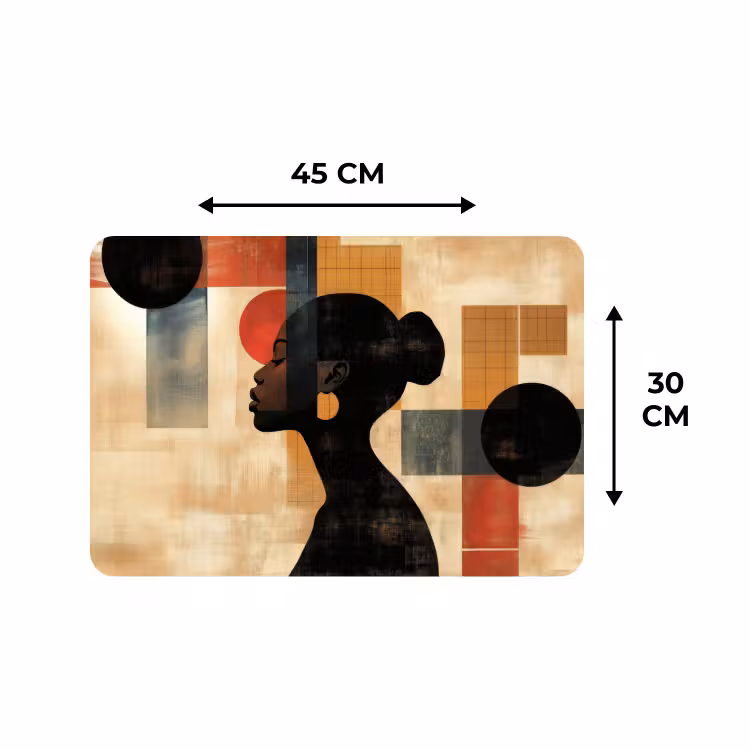Placemat - 6 stuks - Zijaanzicht - Vrouw - Vormen — 3