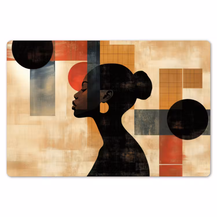 Placemat - 6 stuks - Zijaanzicht - Vrouw - Vormen — 7