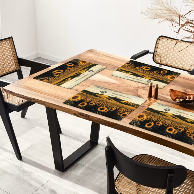 Placemat - 6 stuks - Zonnebloem - Veld - Windmolen — 5