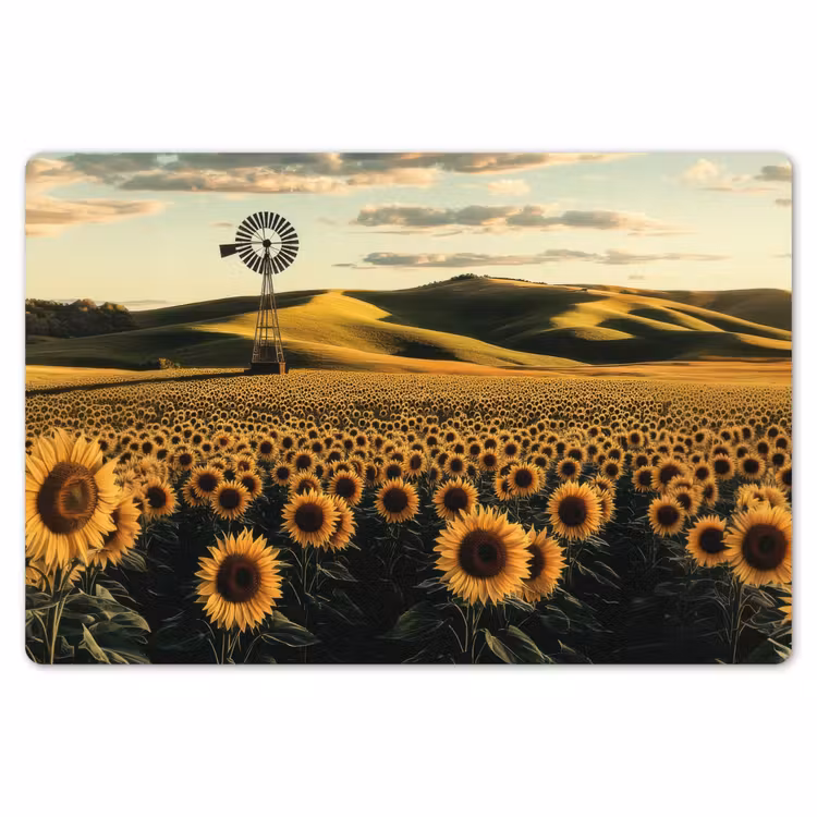 Placemat - 6 stuks - Zonnebloem - Veld - Windmolen — 7