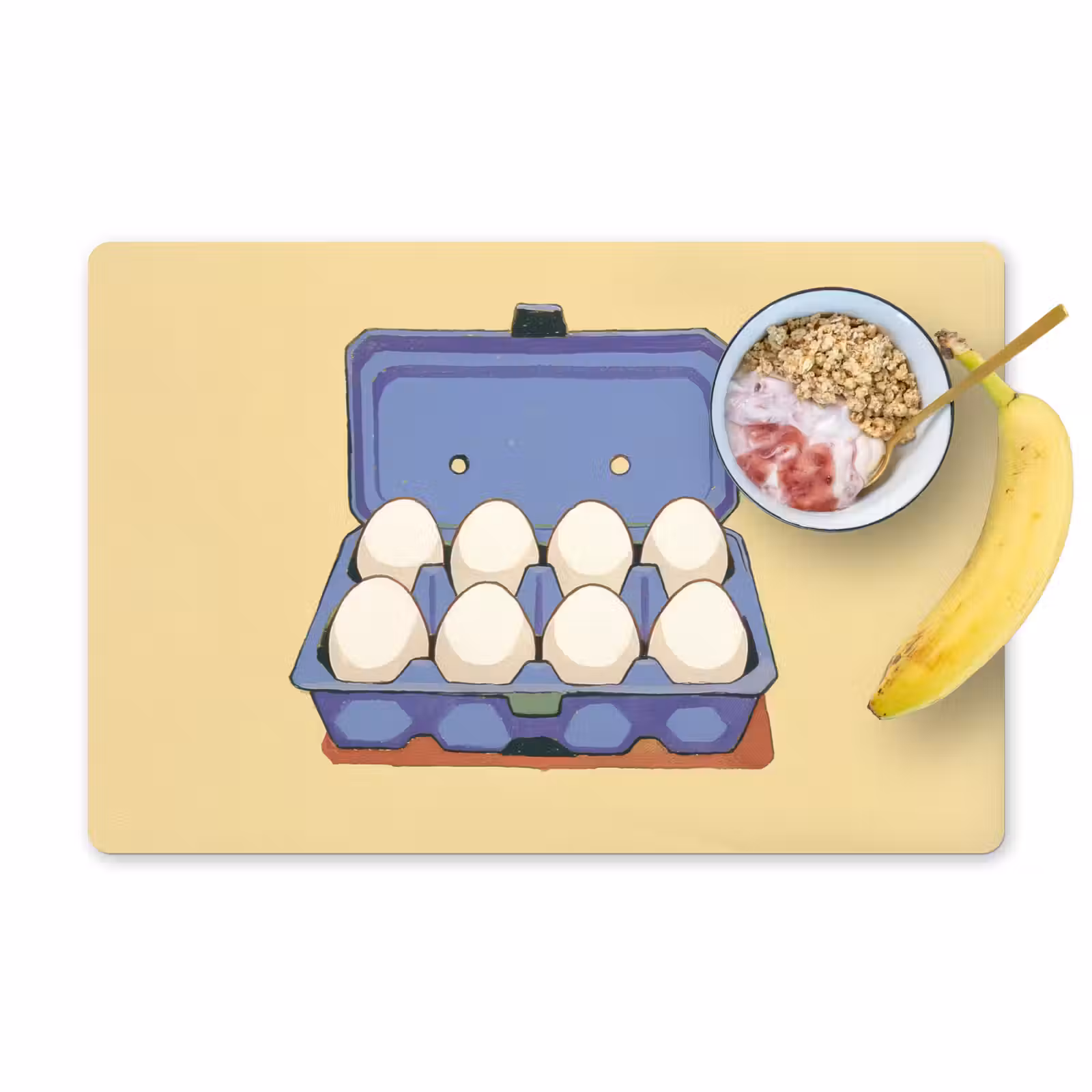 Placemat - 6 stuks - Eieren - Doos - Minimalistisch - Blauw — 1
