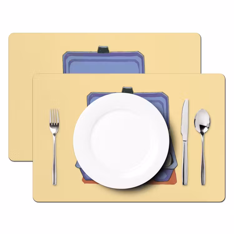 Placemat - 6 stuks - Eieren - Doos - Minimalistisch - Blauw — 2