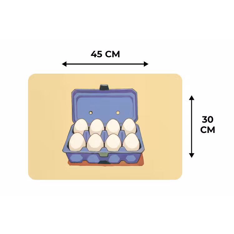 Placemat - 6 stuks - Eieren - Doos - Minimalistisch - Blauw — 3