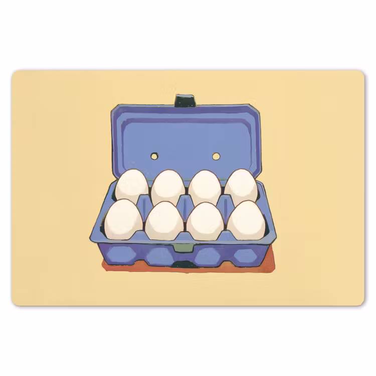 Placemat - 6 stuks - Eieren - Doos - Minimalistisch - Blauw — 7