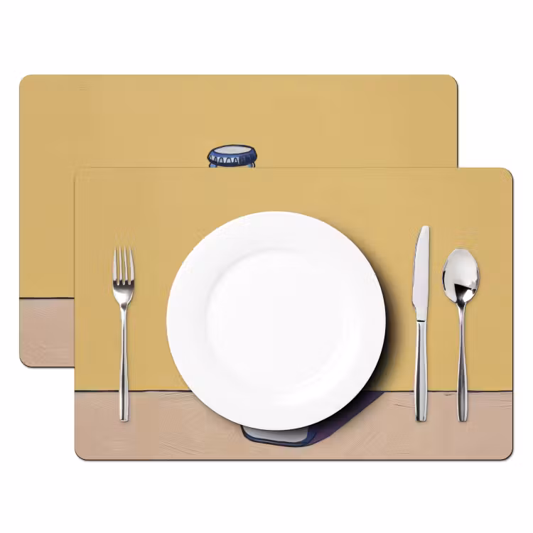 Placemat - 6 stuks - Glazen - Fles - Illustratie - Melk — 2