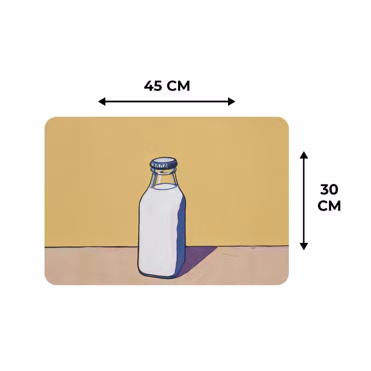 Placemat - 6 stuks - Glazen - Fles - Illustratie - Melk — 3