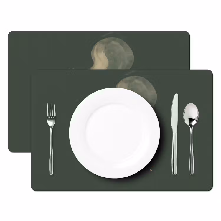 Placemat - 6 stuks - Kop - Bloemen - Groen - Koffie — 2