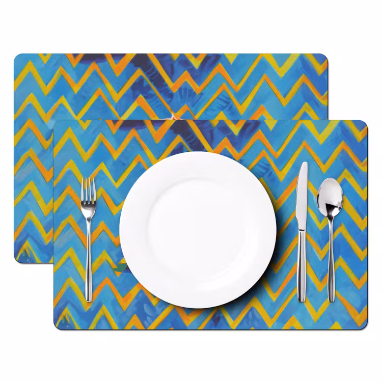 Placemat - 6 stuks - Mok - Koffie - Zigzag - Slagroom — 2