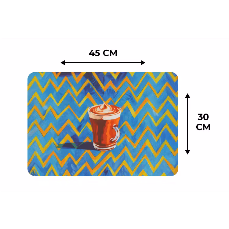 Placemat - 6 stuks - Mok - Koffie - Zigzag - Slagroom — 3
