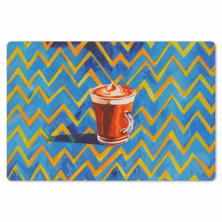 Placemat - 6 stuks - Mok - Koffie - Zigzag - Slagroom — 7