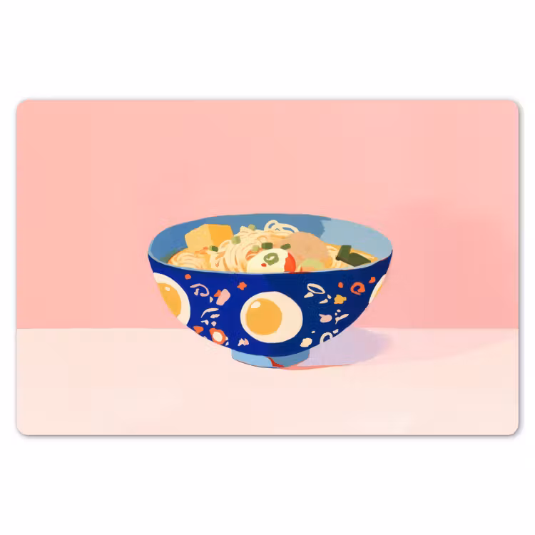 Placemat - 6 stuks - Noodles - Kom - Blauw - Illustratie — 7