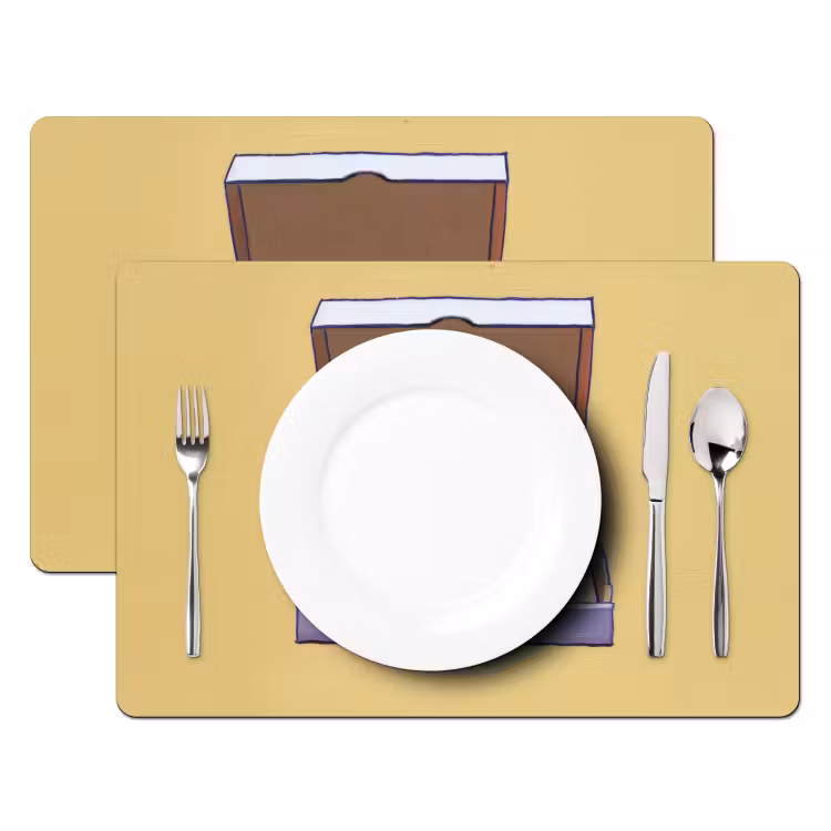 Placemat - 6 stuks - Pizza - Doos - Salami - Illustratie — 2