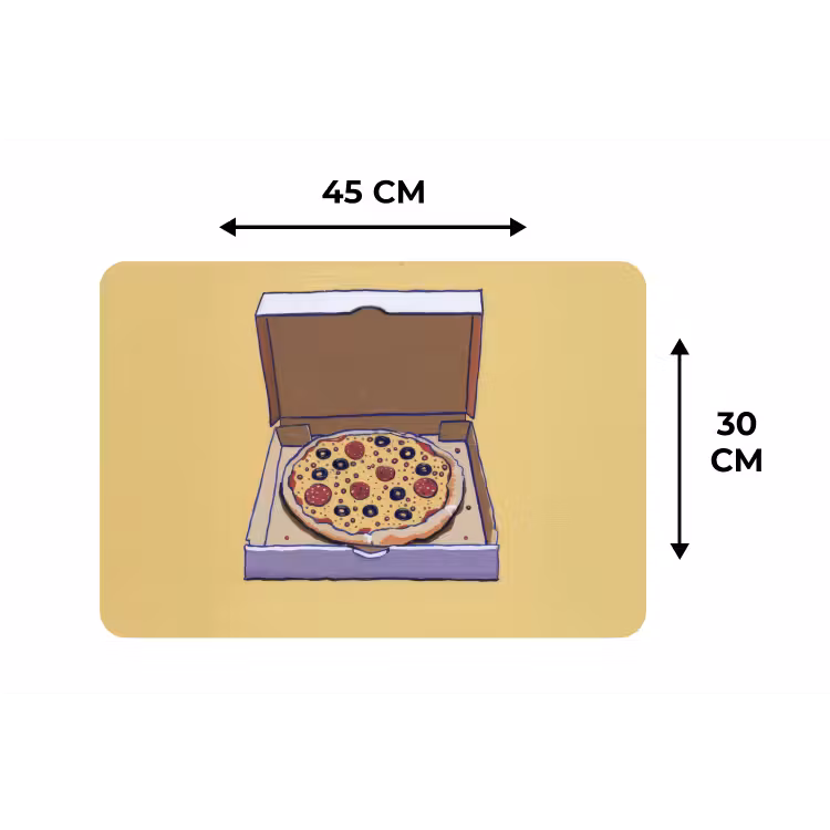 Placemat - 6 stuks - Pizza - Doos - Salami - Illustratie — 3