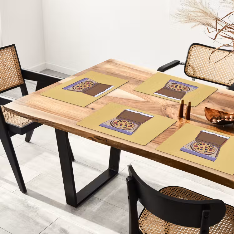 Placemat - 6 stuks - Pizza - Doos - Salami - Illustratie — 5