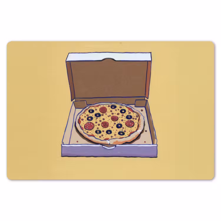 Placemat - 6 stuks - Pizza - Doos - Salami - Illustratie — 7
