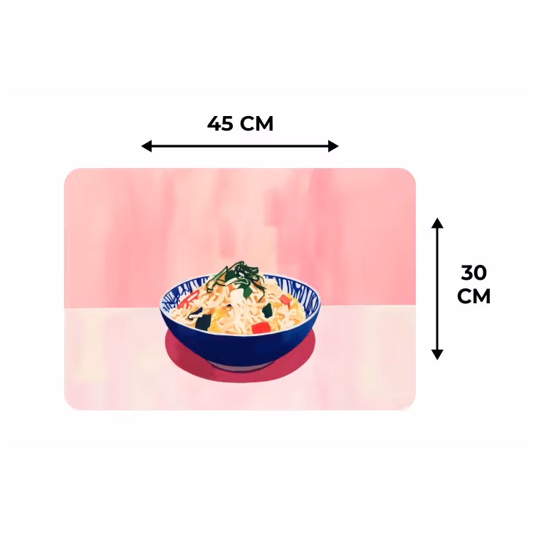 Placemat - 6 stuks - Rijst - Illustratie - Kom - Groente — 3