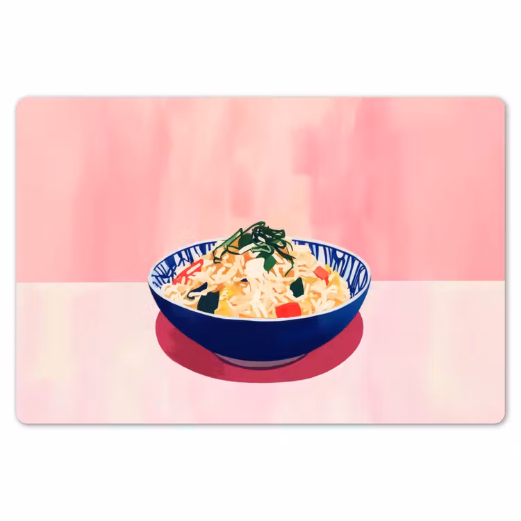 Placemat - 6 stuks - Rijst - Illustratie - Kom - Groente — 7