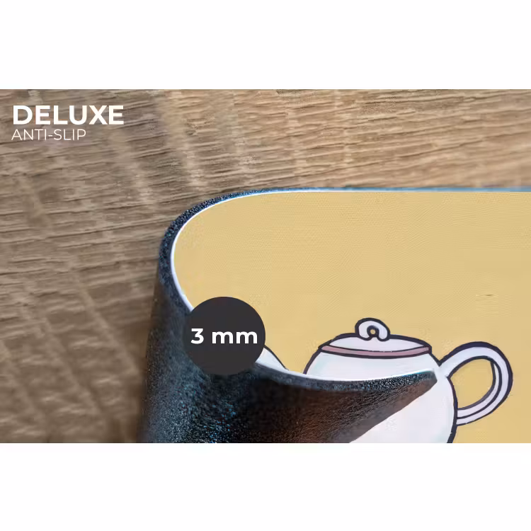 Placemat - 6 stuks - Theepot - Kopje - Beige - Illustratie — 4