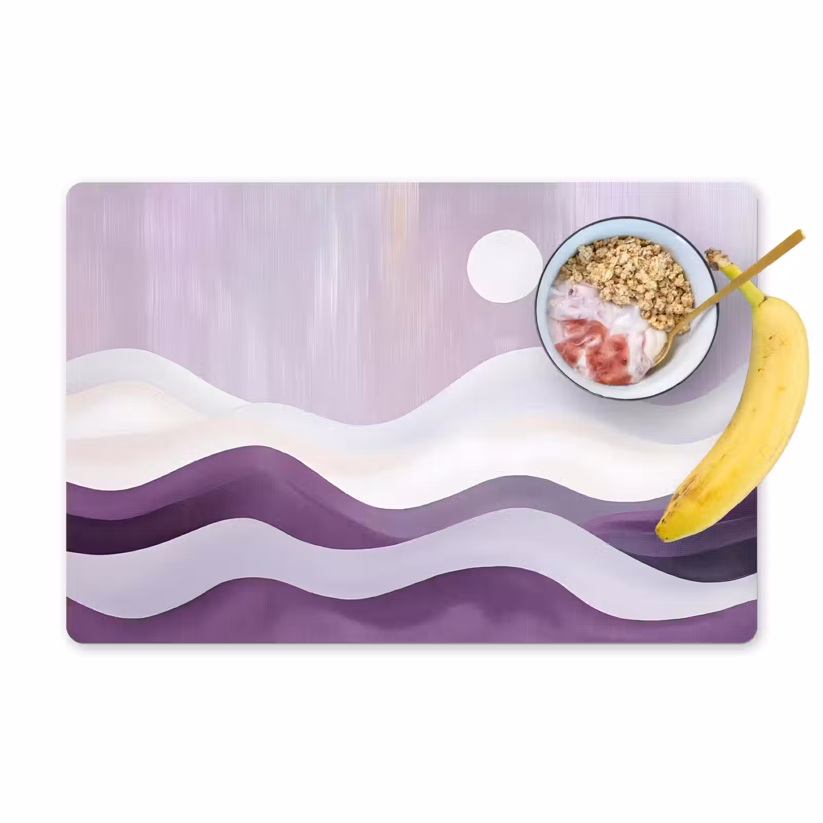 Placemat - 6 stuks - Golven - Heuvels - Abstract - Paars — 1