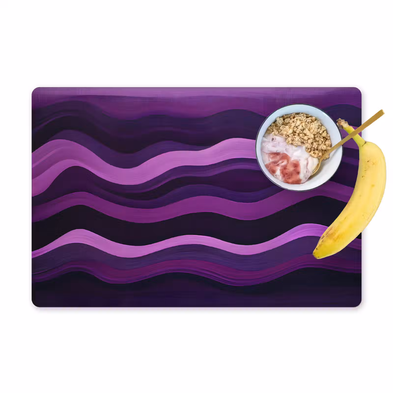Placemat - 6 stuks - Lijnen - Golven - Paars - Abstract — 1