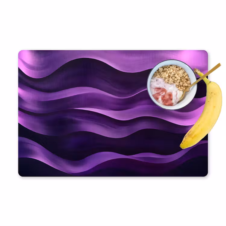 Placemat - 6 stuks - Golven - Abstract - Paars — 1