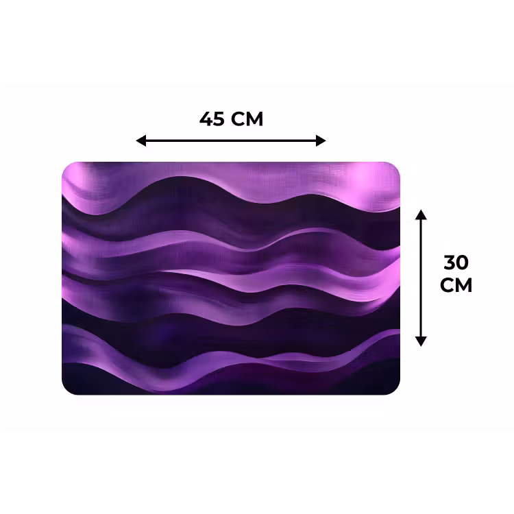 Placemat - 6 stuks - Golven - Abstract - Paars — 3