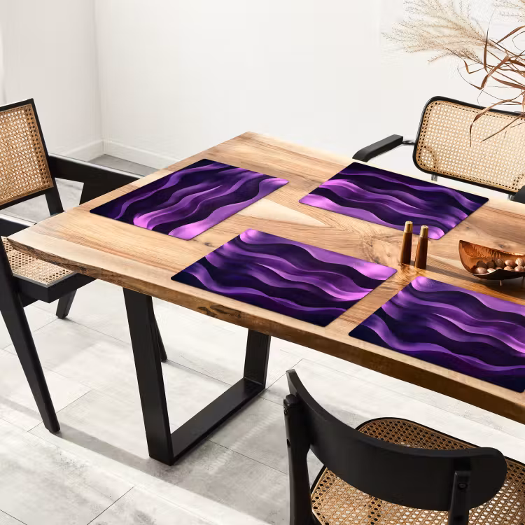 Placemat - 6 stuks - Golven - Abstract - Paars — 5