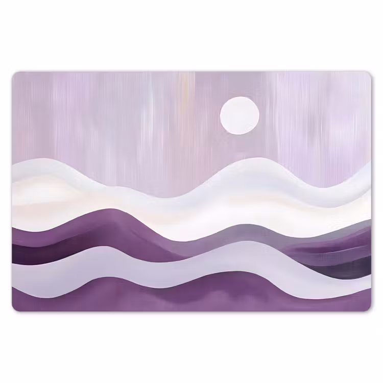 Placemat - 6 stuks - Golven - Heuvels - Abstract - Paars — 7