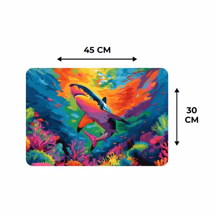 Placemat - 6 stuks - Haai - Koraalrif - Abstract - Kleurrijk — 3