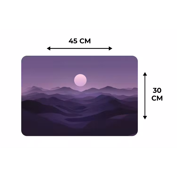 Placemat - 6 stuks - Heuvels - Paars - Mist - Zon — 3