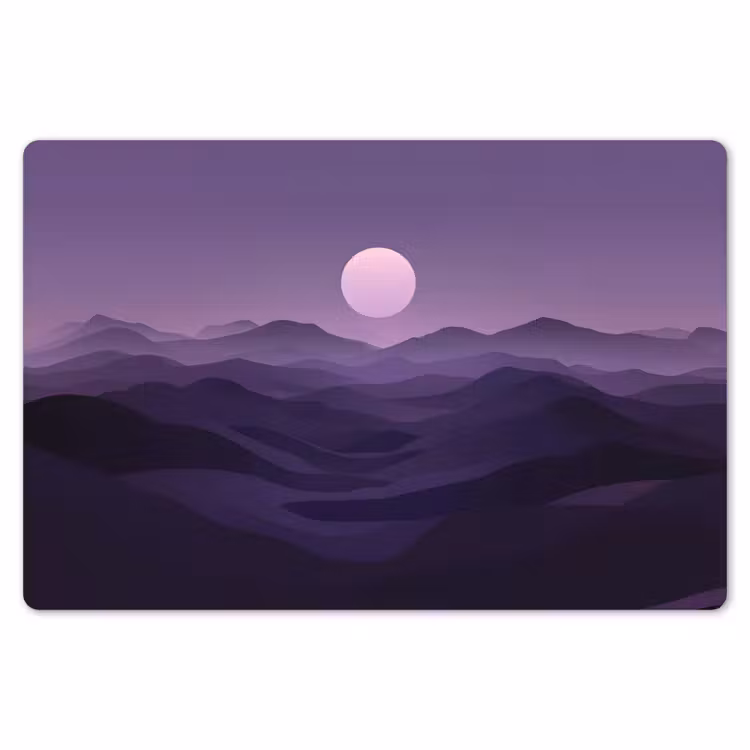 Placemat - 6 stuks - Heuvels - Paars - Mist - Zon — 7