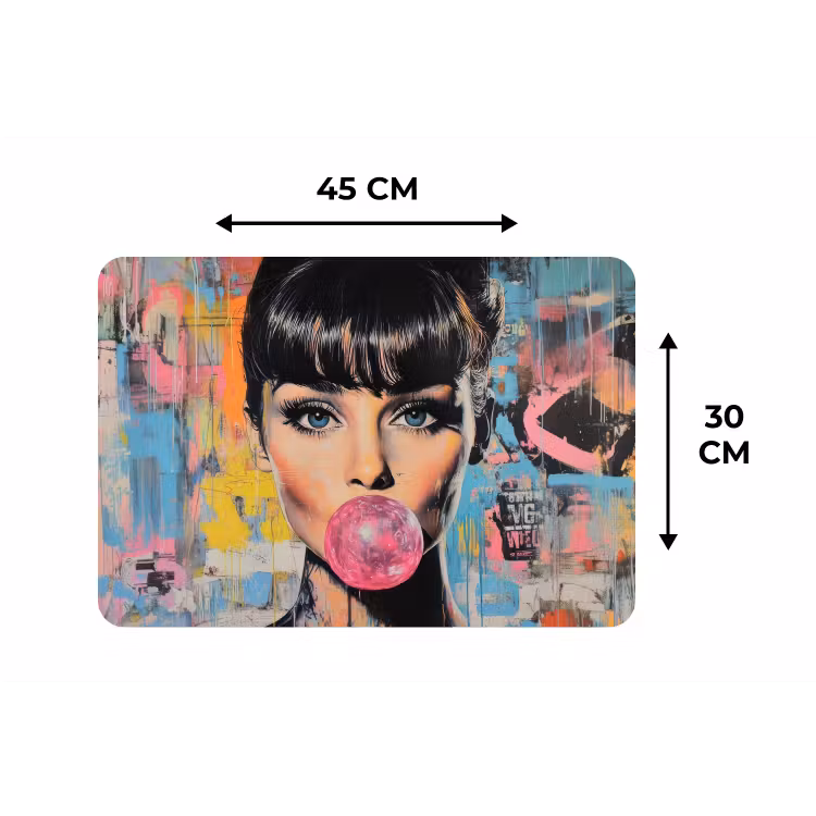 Placemat - 6 stuks - Kauwgom - Vrouw - Penseelstreken - Modern — 3