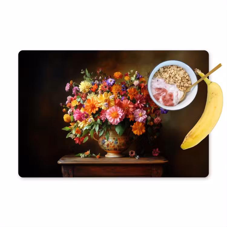 Placemat - 6 stuks - Kleuren - Boeket - Vaas - Hout — 1