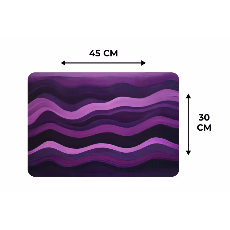 Placemat - 6 stuks - Lijnen - Golven - Paars - Abstract — 3