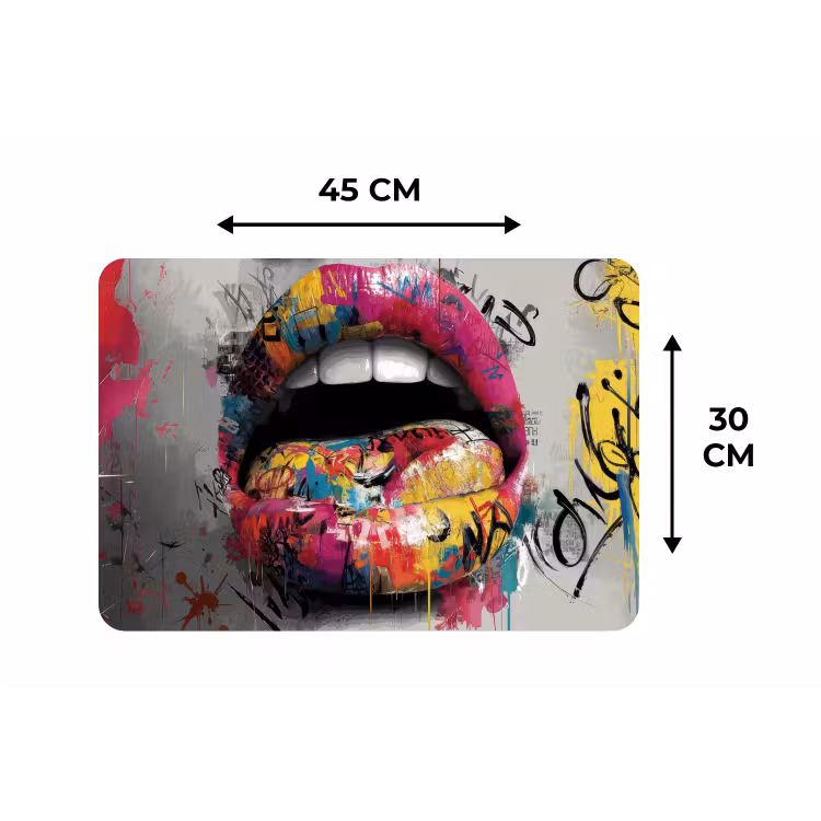Placemat - 6 stuks - Lippen - Graffiti - Expressief — 3