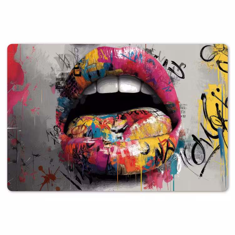 Placemat - 6 stuks - Lippen - Graffiti - Expressief — 7