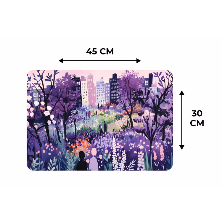 Placemat - 6 stuks - Park - Bomen - Bloemen - Gebouwen — 3