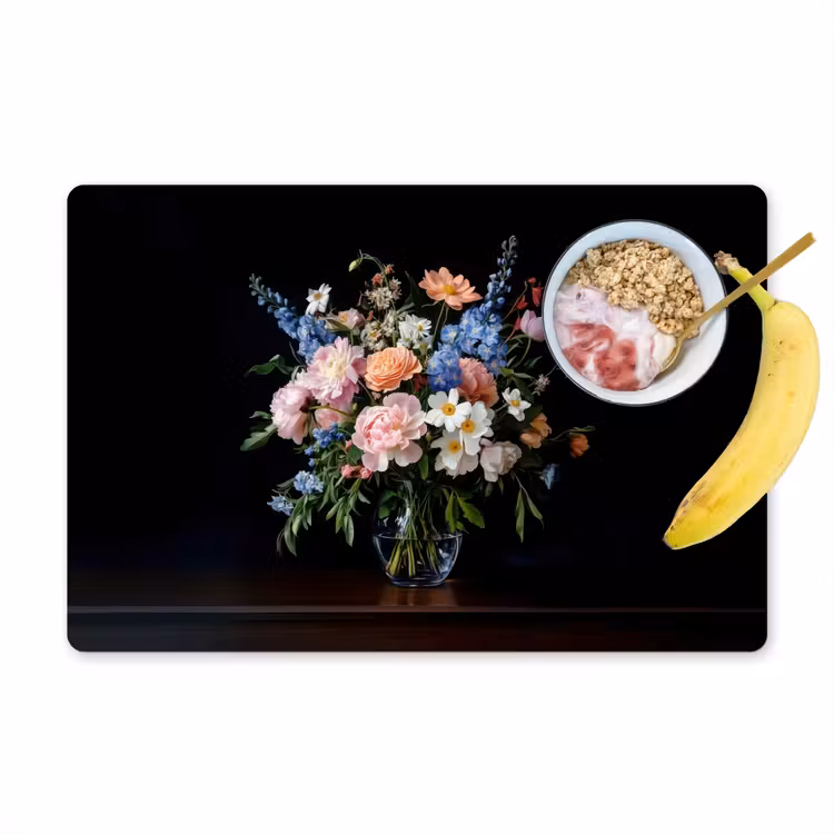 Placemat - 6 stuks - Pastel - Bloemen - Glazen - Vaas — 1