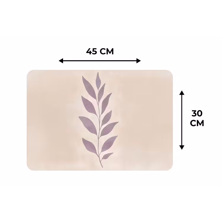Placemat - 6 stuks - Tak - Bladeren - Minimalistisch - Beige — 3