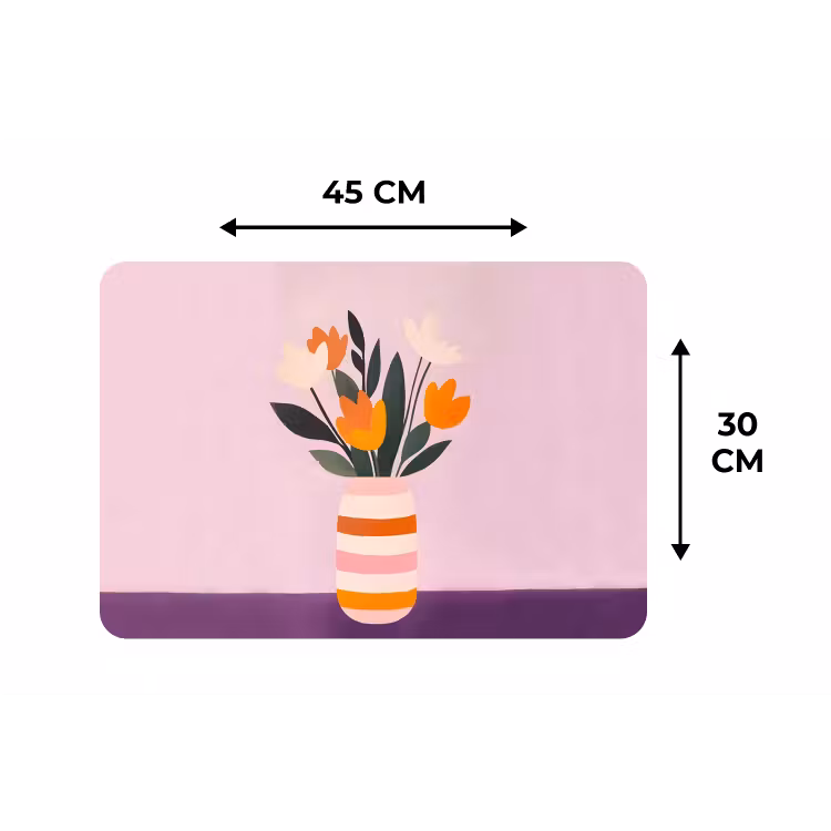 Placemat - 6 stuks - Tulpen - Vaas - Strepen - Paars — 3