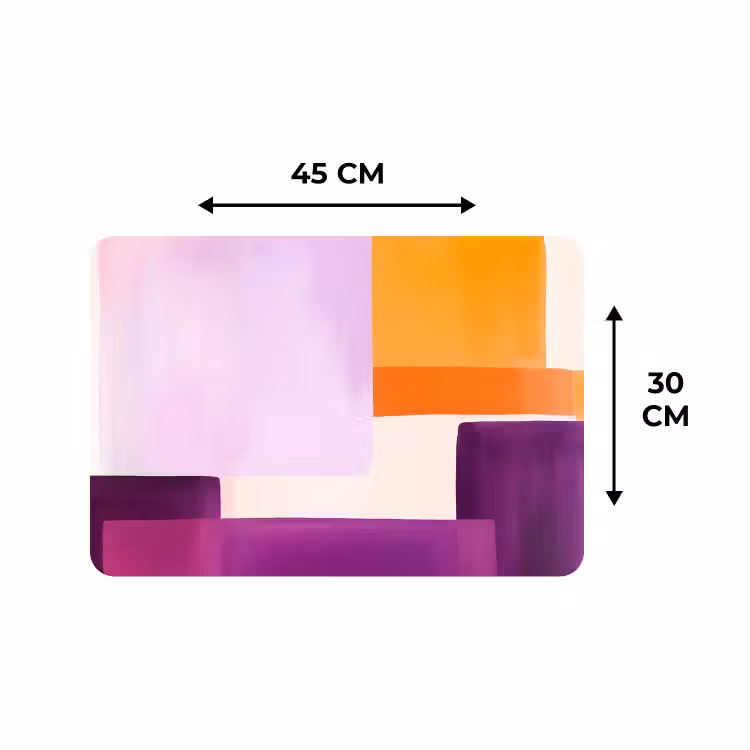 Placemat - 6 stuks - Vlakken - Abstract - Rechthoekig - Oranje — 3