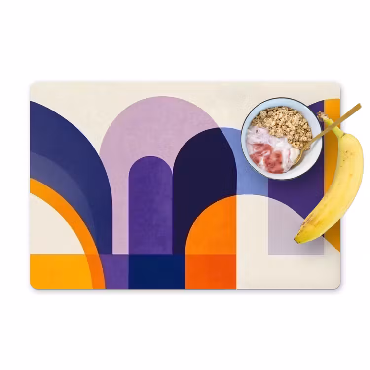 Placemat - 6 stuks - Vormen - Abstract - Grafisch - Oranje — 1