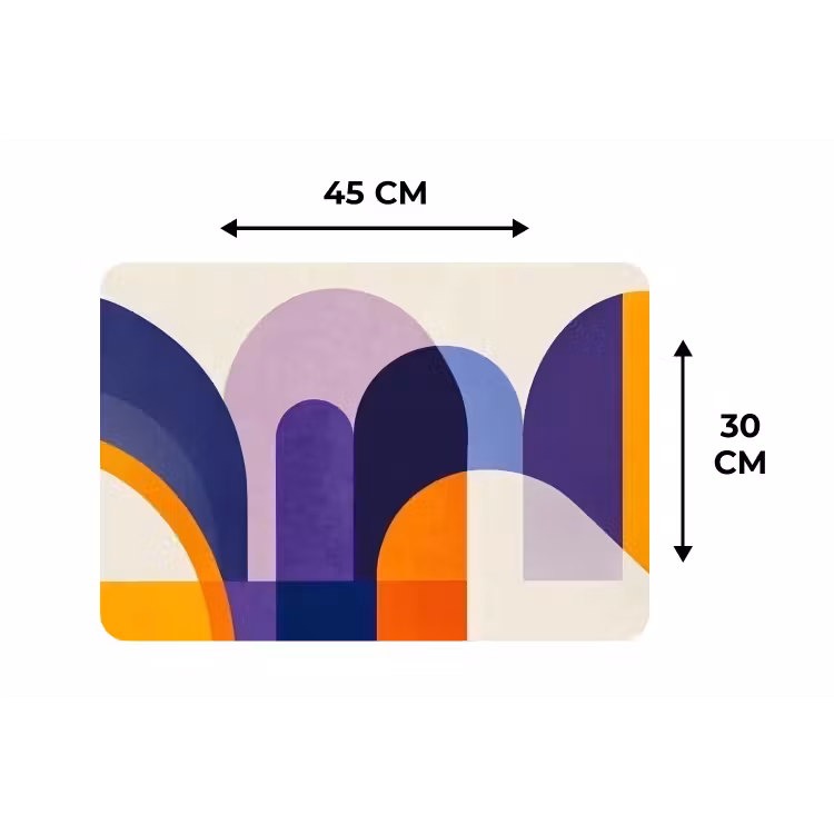 Placemat - 6 stuks - Vormen - Abstract - Grafisch - Oranje — 3