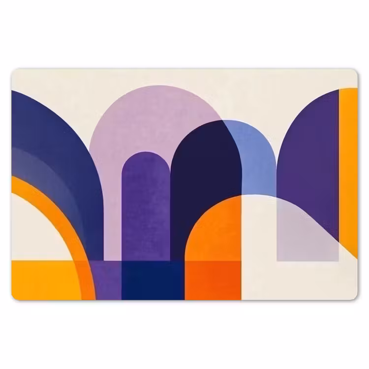 Placemat - 6 stuks - Vormen - Abstract - Grafisch - Oranje — 7