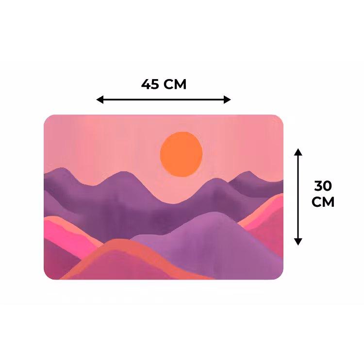 Placemat - 6 stuks - Zon - Heuvels - Paars - Abstract — 3