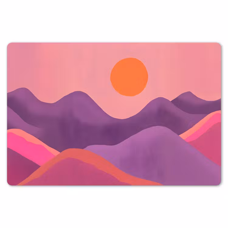 Placemat - 6 stuks - Zon - Heuvels - Paars - Abstract — 7