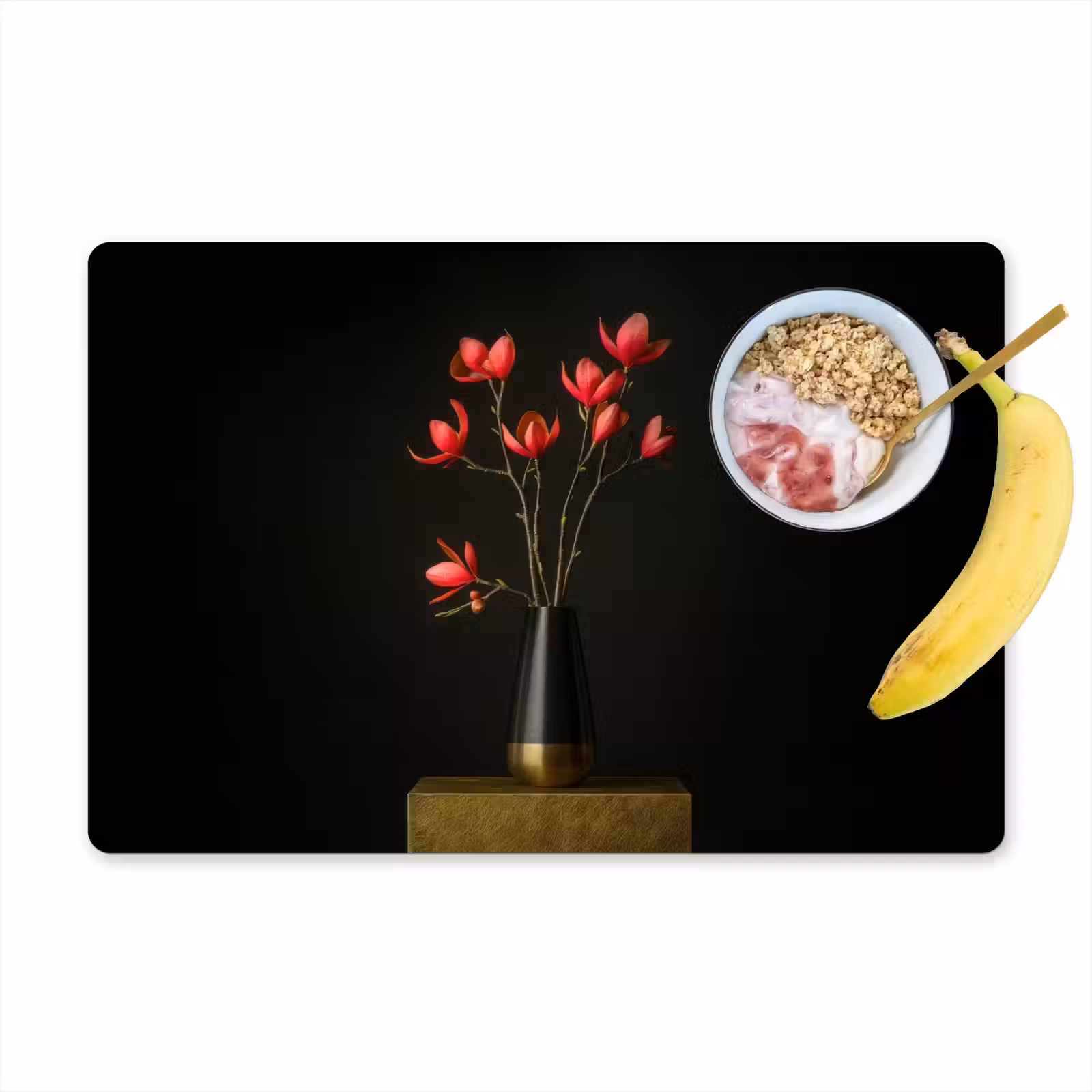 Placemat - 6 stuks - Rode - Bloemen - Vaas — 1